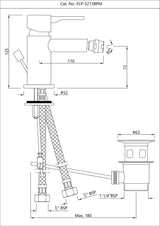 Florentine Prime Single Lever 1‑Hole Bidet Mixer – Chrome (FLP‑CHR‑5213BPM)