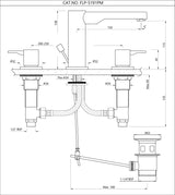 3-Hole Basin Mixer - Chrome  FLP-CHR-5191PM