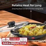 Prestige Cast Iron Cookware Appachetty with Glass Lid, Dia 20 Cm 30564