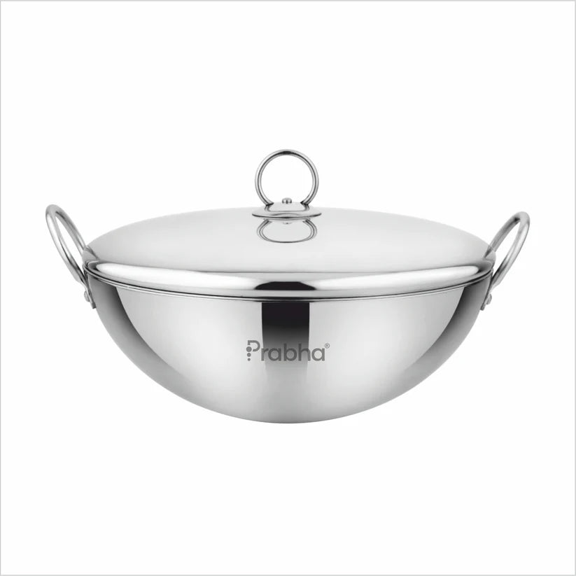 Prima Triply Capsule Bottom Kadhai With Lid – 2.4L, 24cm