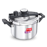 Prestige Clip-on Svachh Stainless Steel Spillage Control Pressure Cooker with Glass Lid, 5 L (Silver) 20230