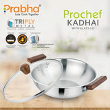 Prochef Kadhai With Lid – 2.2L, 22cm