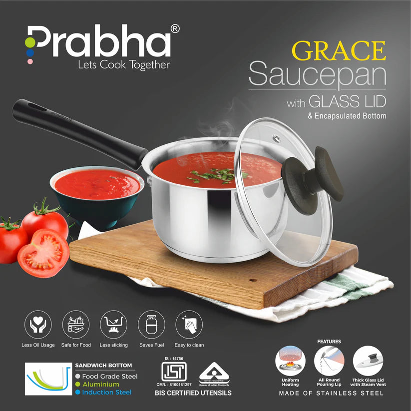 Grace IB Saucepan With Lid – 1.2L, 14cm