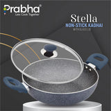 Stella Nonstick Deep Kadhai With Glass Lid 2.4L, 24cm