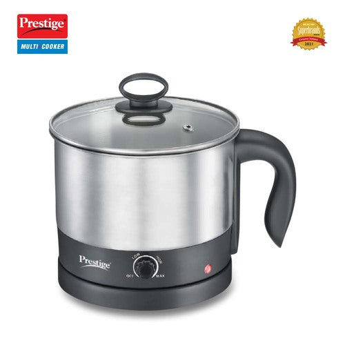1L PMC 1.0 Plus Multi Kettle / Multi Cooker| Glass Lid with Stainless Steel rim|Temperature Control |Power Indictor (Silver, Black)