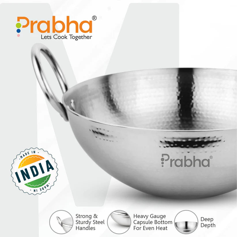 Magnum Capsule Bottom Hammered Kadhai Without Lid – 3.4L, 28cm