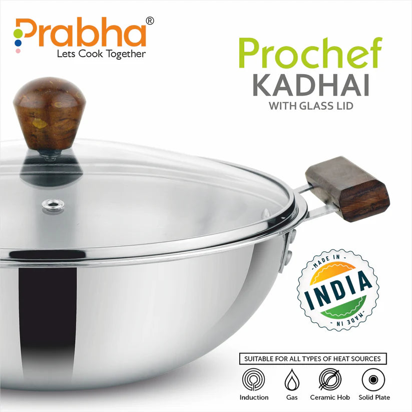 Prochef Kadhai With Lid – 2.2L, 22cm