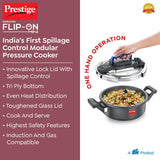 Prestige Svachh Flip-on Mini Hard Anodised Spillage Control Pressure Cooker with Glass Lid, (Black) 20167