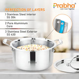 Prima Triply Casserole With Lid – 5.6L, 24cm