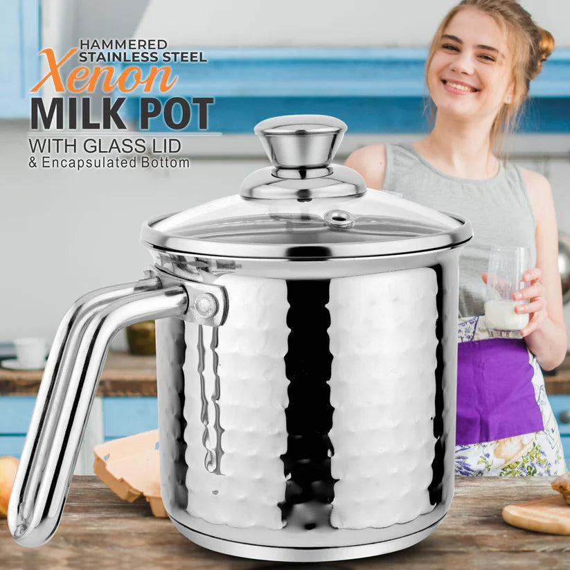 Xenon IB Hammered Milkpot With Lid – 1L, 11cm