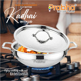 Magnum Flat Bottom Hammered Kadhai With Lid – 2.9L, 24cm