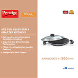 Prestige Omega Select Plus Aluminium Non-stick Deep Appachetty with Lid, 20 cm (1 L)
