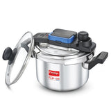 Prestige Svachh Flip-on Stainless Steel Spillage Control Pressure Cooker with Glass Lid, 5 Litre (Silver) 20157