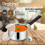 Prochef Belly Saucepan With Lid – 2.9L, 18cm