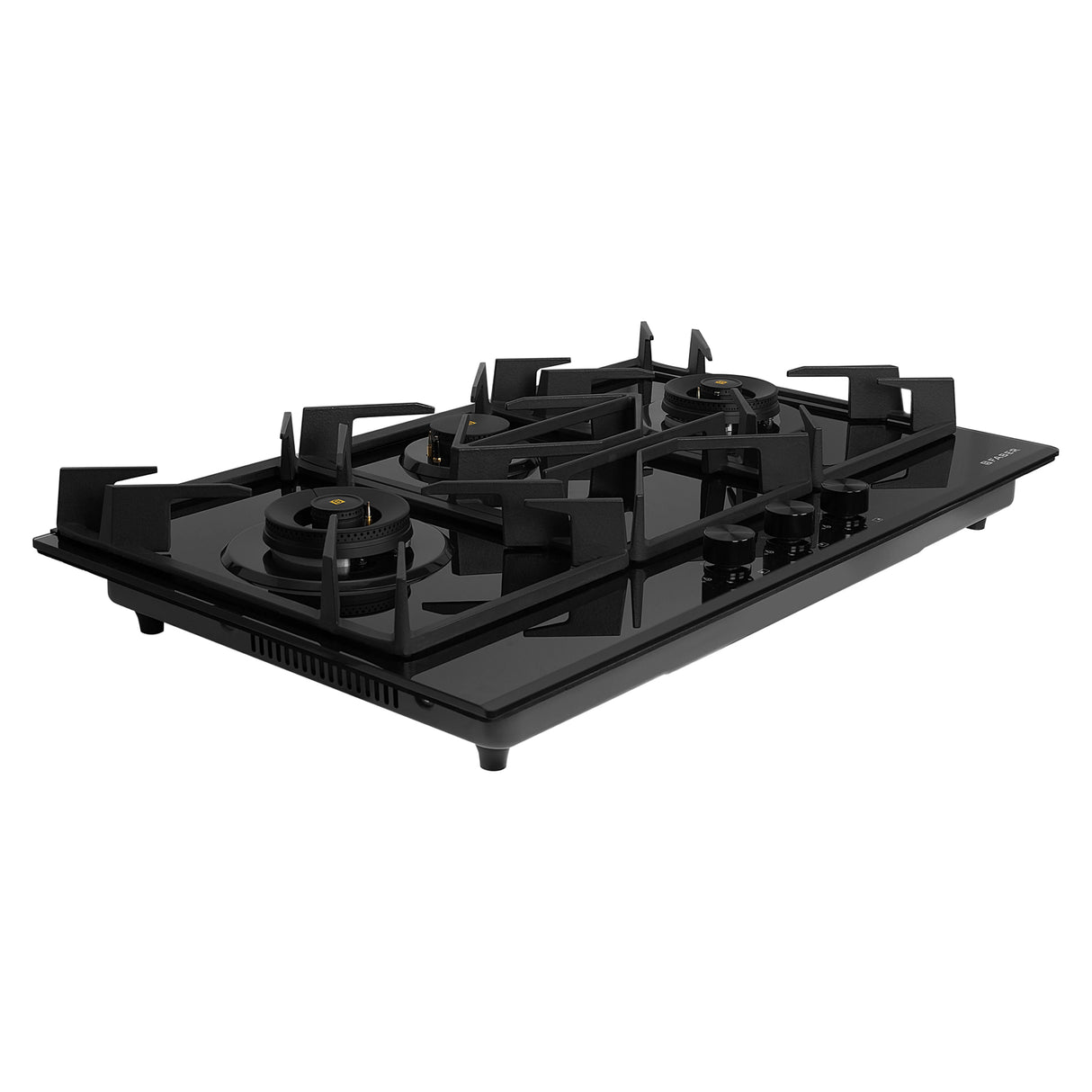 HOB INSPIRIA 903 BR AI FFD GL PNG 90 cm 3 Burner Built-In Gas Hob with Flame Failure Device, Black Glass