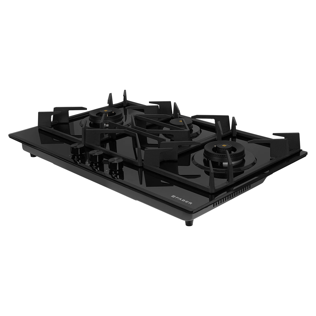 HOB INSPIRIA 903 BR AI FFD GL PNG 90 cm 3 Burner Built-In Gas Hob with Flame Failure Device, Black Glass