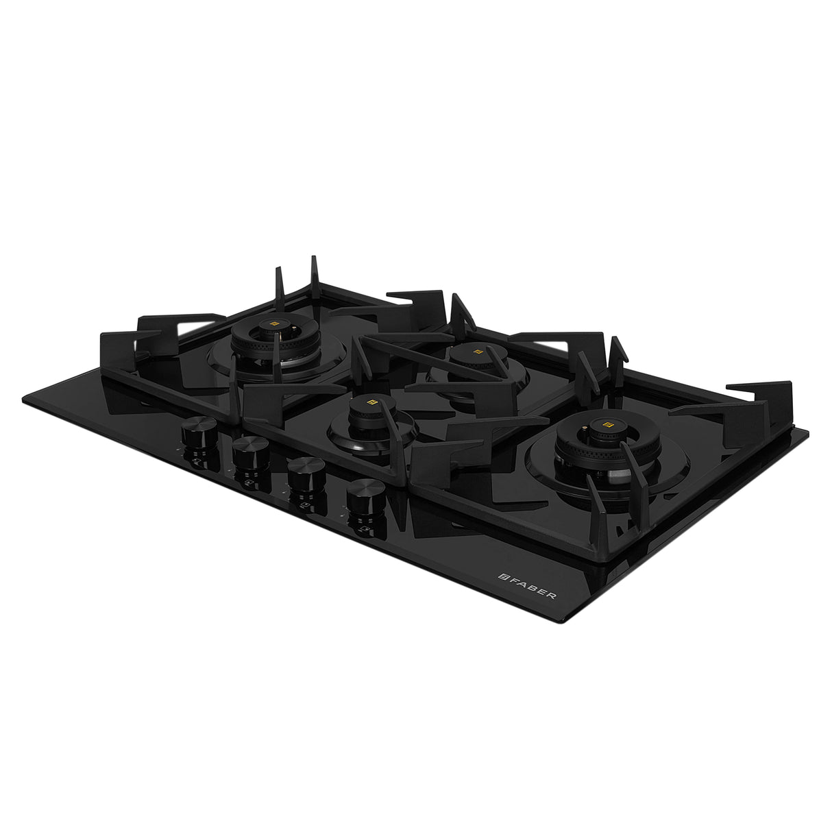 HOB INSPIRIA 904 BR AI FFD GL PNG 90 cm 4 Burner Built-In Gas Hob with Flame Failure Device, Black Glass