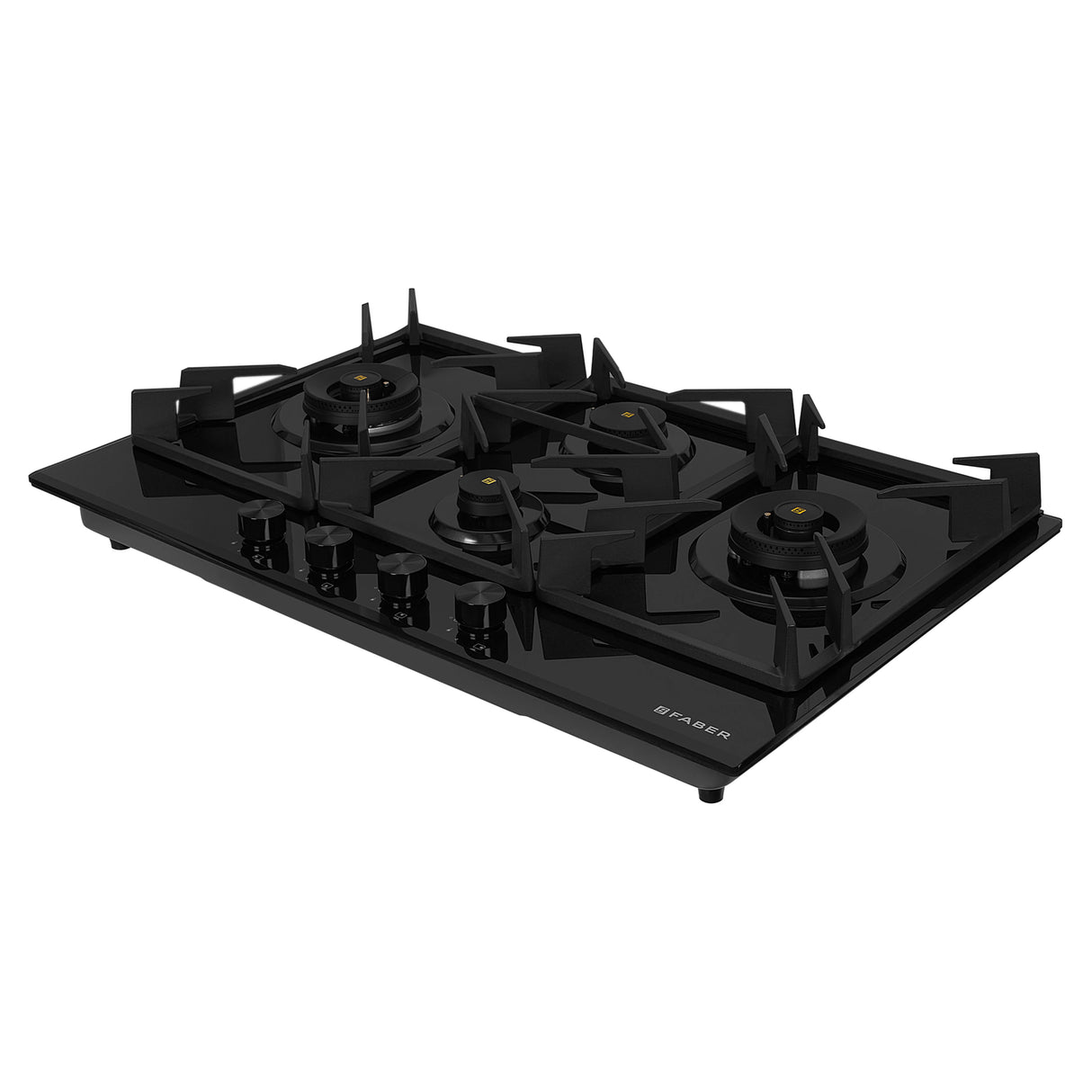HOB INSPIRIA 904 BR AI FFD GL PNG 90 cm 4 Burner Built-In Gas Hob with Flame Failure Device, Black Glass