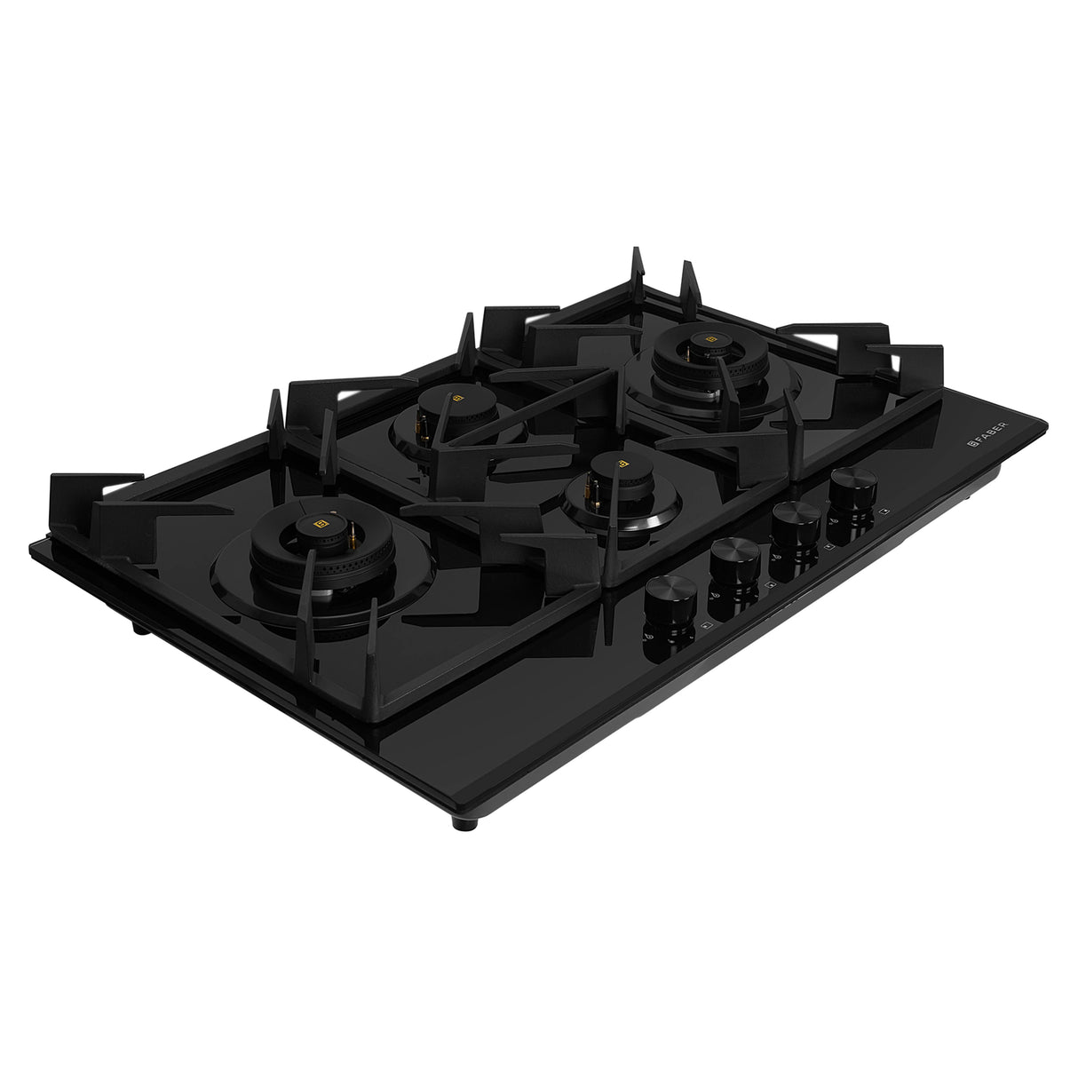 HOB INSPIRIA 904 BR AI FFD GL PNG 90 cm 4 Burner Built-In Gas Hob with Flame Failure Device, Black Glass