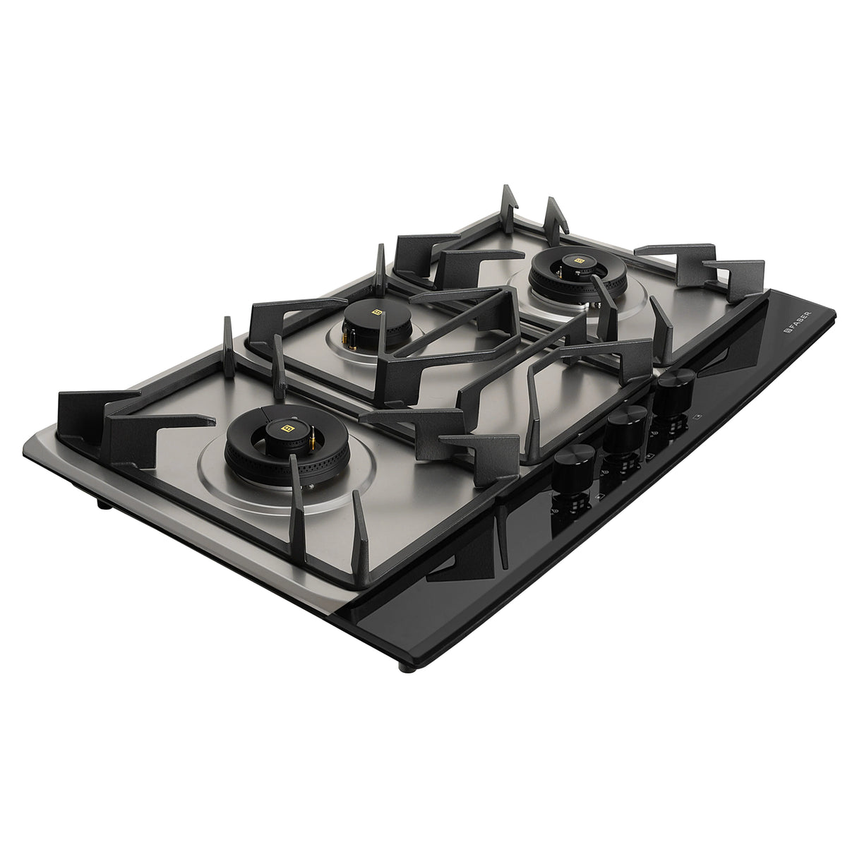 HOB INSPIRIA 903 BR AI FFD GS LPG 90 cm 3 Burner Built-In Gas Hob with Flame Failure Device, Glass & Stainless Steel