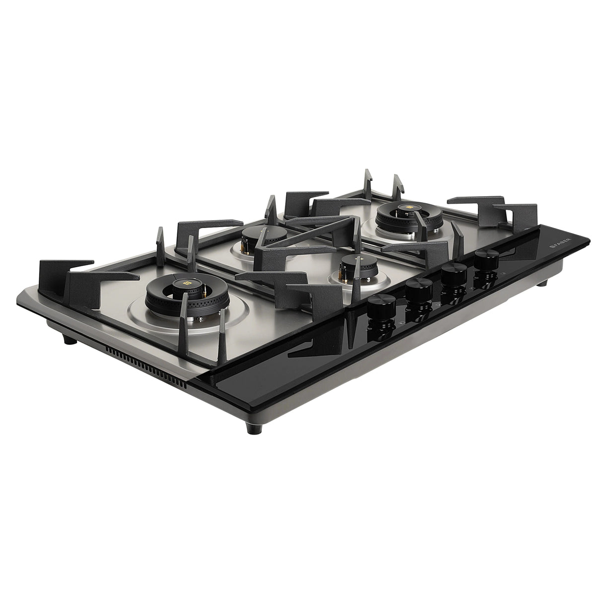 HOB INSPIRIA 904 BR AI FFD GS PNG 90 cm 4 Burner Built-In Gas Hob with Flame Failure Device, Glass & Stainless Steel