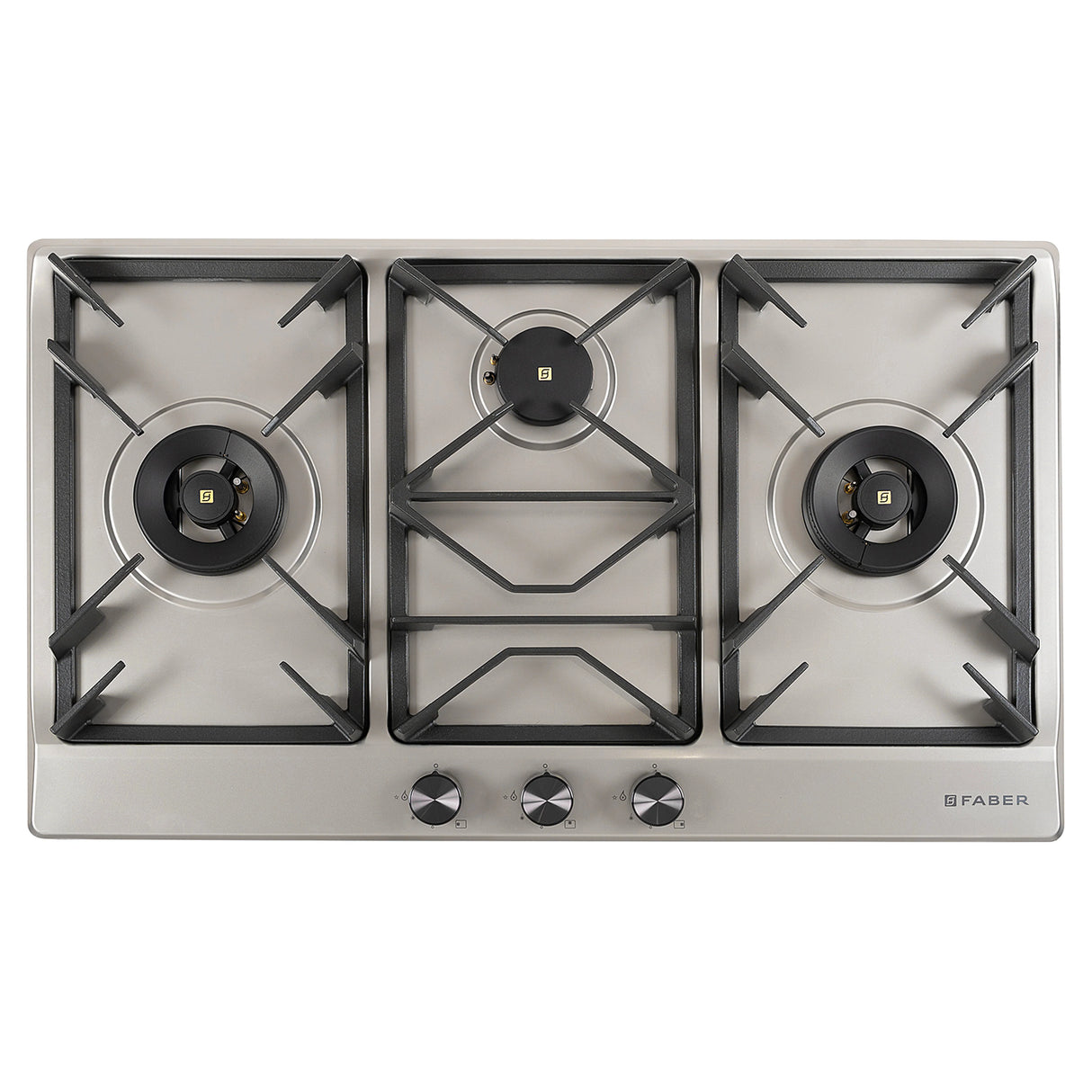 HOB INSPIRIA 903 BR AI FFD SS PNG 90 cm 3 Burner Built-In Gas Hob with Flame Failure Device, SUS 304 Stainless Steel