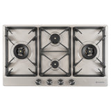 HOB INSPIRIA 904 BR AI FFD SS PNG 90 cm 4 Burner Built-In Gas Hob with Flame Failure Device, SUS 304 Stainless Steel