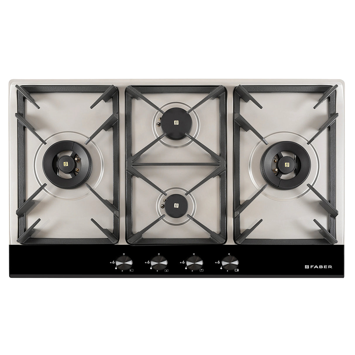 HOB INSPIRIA 904 BR AI FFD GS PNG 90 cm 4 Burner Built-In Gas Hob with Flame Failure Device, Glass & Stainless Steel