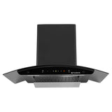 HOOD MYSTIC BLDC FL HC BK 75 Wall Mounted Chimney with 1500m³/hr Suction, Heat Auto Clean, 9 Speed, Gesture & Remote Control - 325.0718.162