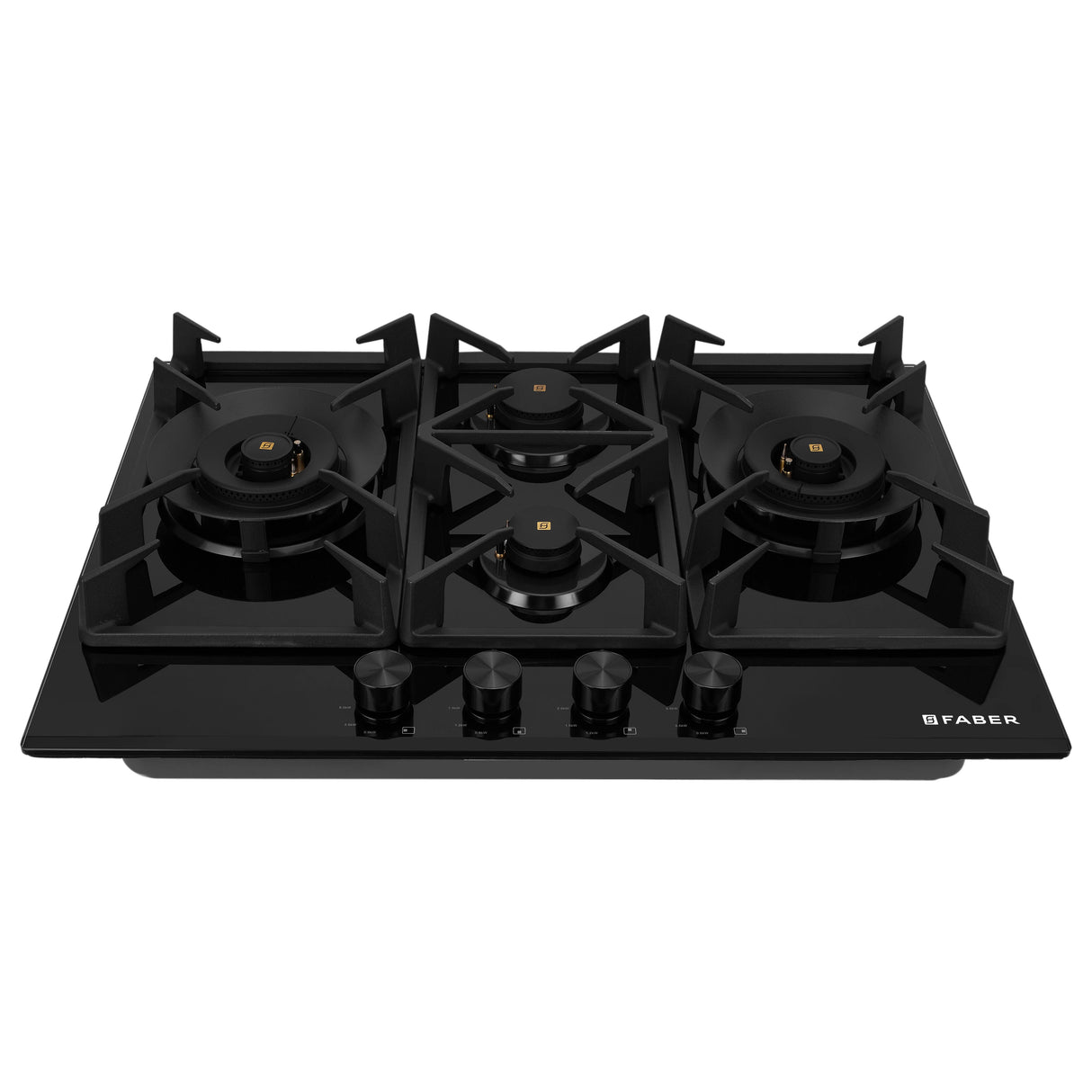 HOB INSPIRIA 754 BR AI FFD GL PNG 75 cm 4 Burner Built-In Gas Hob with Flame Failure Device, Black Glass