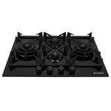 HOB INSPIRIA 754 BR AI FFD GL PNG 75 cm 4 Burner Built-In Gas Hob with Flame Failure Device, Black Glass