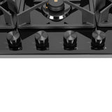 HOB INSPIRIA 754 BR AI FFD GL PNG 75 cm 4 Burner Built-In Gas Hob with Flame Failure Device, Black Glass