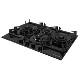 HOB INSPIRIA 754 BR AI FFD GL PNG 75 cm 4 Burner Built-In Gas Hob with Flame Failure Device, Black Glass