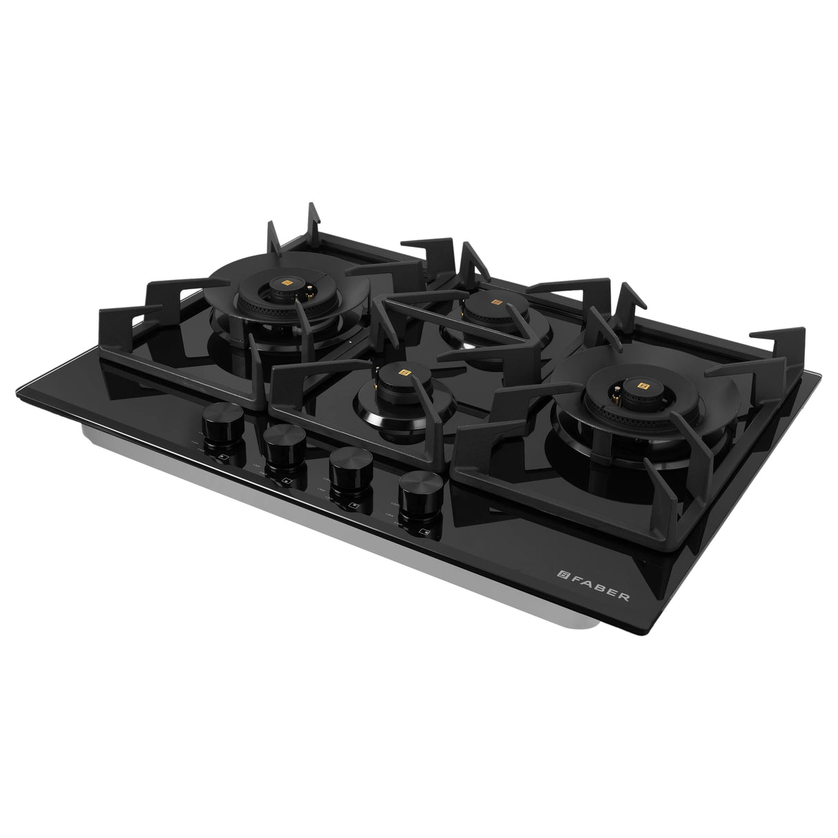 HOB INSPIRIA 754 BR AI FFD GL PNG 75 cm 4 Burner Built-In Gas Hob with Flame Failure Device, Black Glass