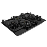 HOB INSPIRIA 754 BR AI FFD GL PNG 75 cm 4 Burner Built-In Gas Hob with Flame Failure Device, Black Glass