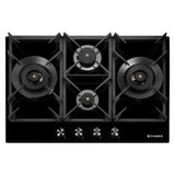 HOB INSPIRIA 754 BR AI FFD GL PNG 75 cm 4 Burner Built-In Gas Hob with Flame Failure Device, Black Glass