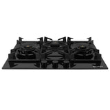 HOB INSPIRIA 753 BR AI FFD GL PNG 75 cm 3 Burner Built-In Gas Hob with Flame Failure Device, Black Glass