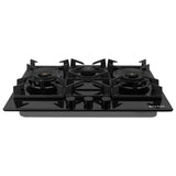 HOB INSPIRIA 753 BR AI FFD GL PNG 75 cm 3 Burner Built-In Gas Hob with Flame Failure Device, Black Glass