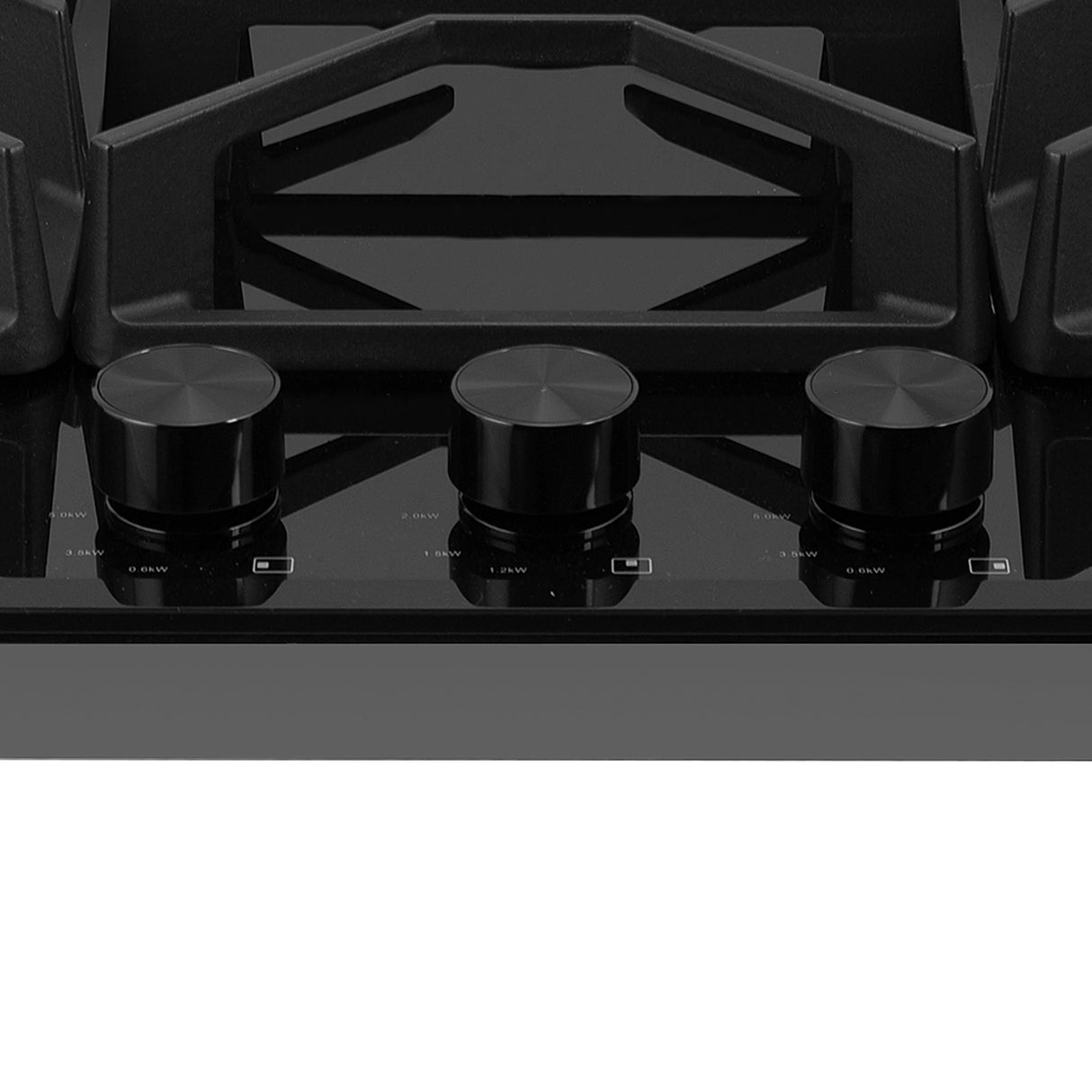 HOB INSPIRIA 753 BR AI FFD GL PNG 75 cm 3 Burner Built-In Gas Hob with Flame Failure Device, Black Glass