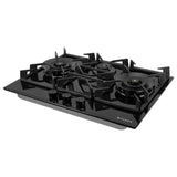 HOB INSPIRIA 753 BR AI FFD GL PNG 75 cm 3 Burner Built-In Gas Hob with Flame Failure Device, Black Glass