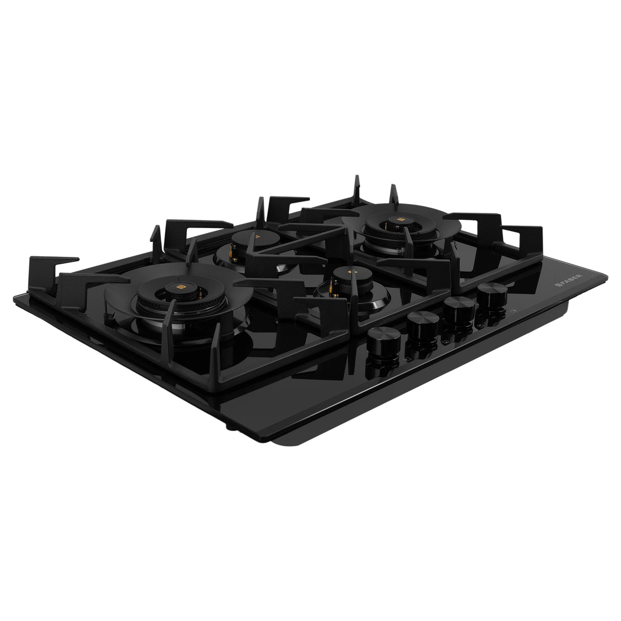 HOB INSPIRIA 754 BR AI FFD GL PNG 75 cm 4 Burner Built-In Gas Hob with Flame Failure Device, Black Glass