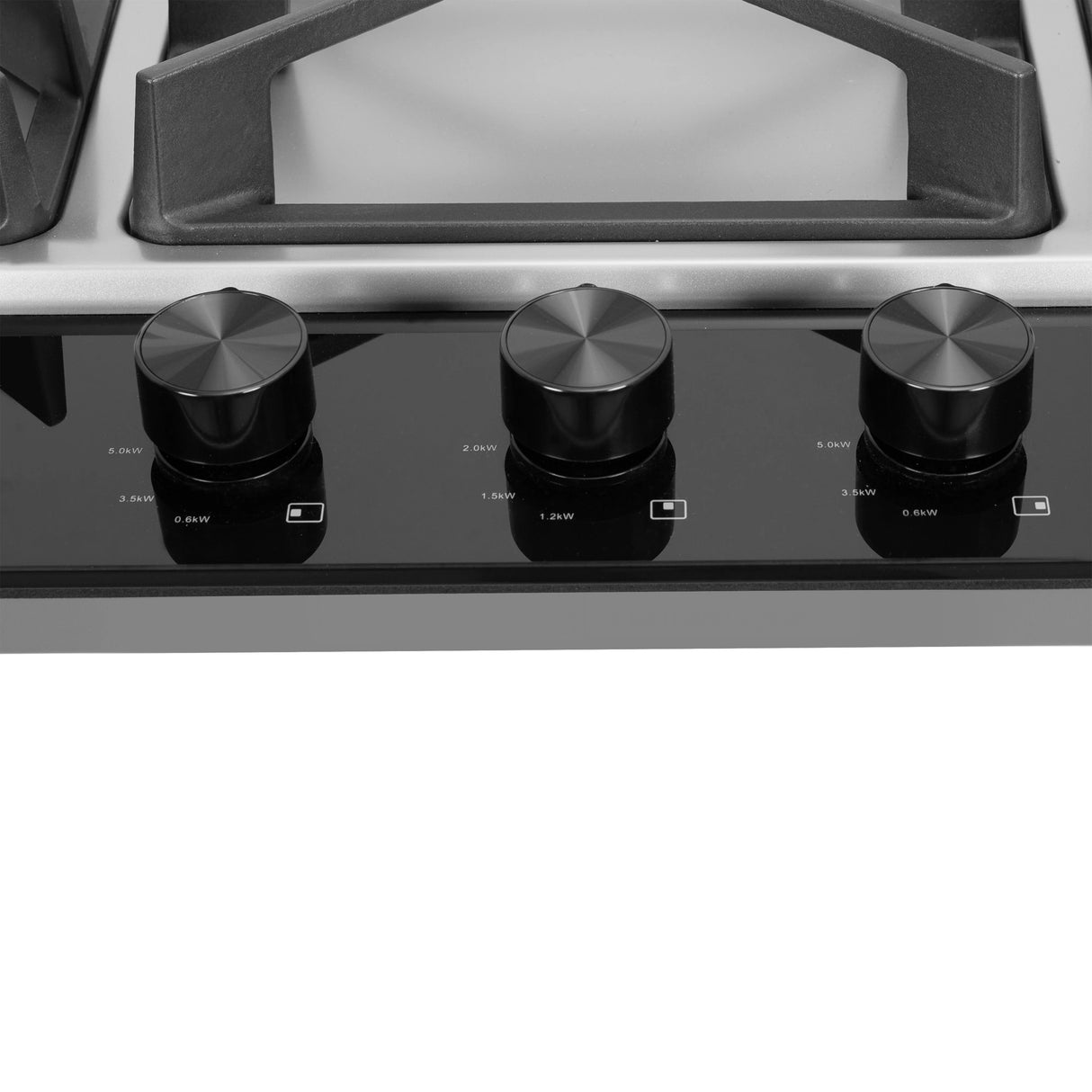 HOB INSPIRIA 753 BR AI FFD GS PNG 75 cm 3 Burner Built-In Gas Hob with Flame Failure Device, Glass & Stainless Steel