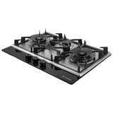 HOB INSPIRIA 753 BR AI FFD GS PNG 75 cm 3 Burner Built-In Gas Hob with Flame Failure Device, Glass & Stainless Steel