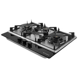 HOB INSPIRIA 753 BR AI FFD GS PNG 75 cm 3 Burner Built-In Gas Hob with Flame Failure Device, Glass & Stainless Steel