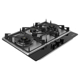 HOB INSPIRIA 753 BR AI FFD GS PNG 75 cm 3 Burner Built-In Gas Hob with Flame Failure Device, Glass & Stainless Steel