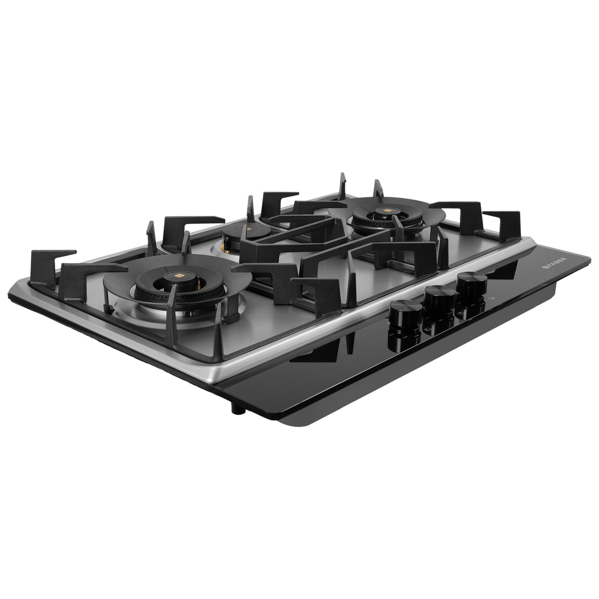 HOB INSPIRIA 753 BR AI FFD GS PNG 75 cm 3 Burner Built-In Gas Hob with Flame Failure Device, Glass & Stainless Steel