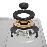HOB INSPIRIA 753 BR AI FFD GS PNG 75 cm 3 Burner Built-In Gas Hob with Flame Failure Device, Glass & Stainless Steel