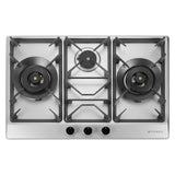 HOB INSPIRIA 753 BR AI FFD SS PNG 75 cm 3 Burner Built-In Gas Hob with Flame Failure Device, SUS 304 Stainless Steel