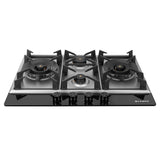 HOB INSPIRIA 754 BR AI FFD GS PNG 75 cm 4 Burner Built-In Gas Hob with Flame Failure Device, Glass & Stainless Steel