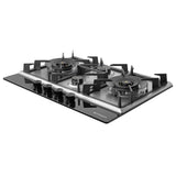 HOB INSPIRIA 754 BR AI FFD GS PNG 75 cm 4 Burner Built-In Gas Hob with Flame Failure Device, Glass & Stainless Steel